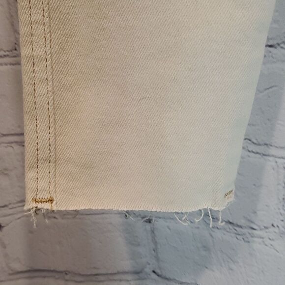 Free People high rise raw hem ivory jeans NWT size 24 - Picture 4 of 10